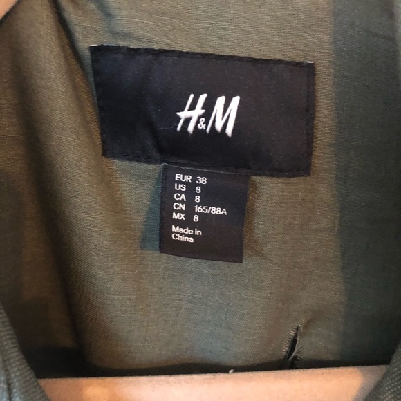 H&M faux leather sleeve army jacket - Picture 3 of 5